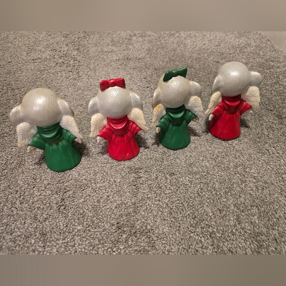 Vintage Ceramic Christmas Angel Mice Handpainted Set of 4 - Picture 2 of 9